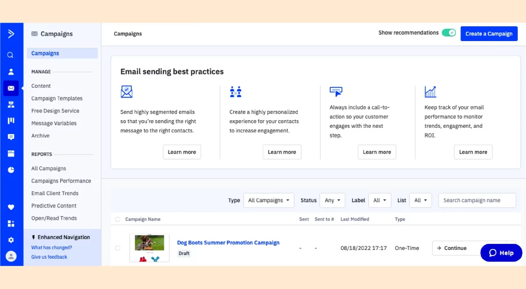 Active Campaign Home Page