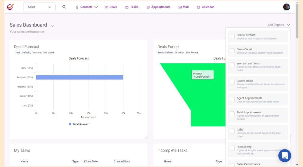 Engagebay Dashboard